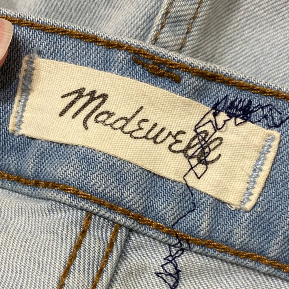 Madewell High-Rise Denim Shorts Light Style#K8029 Altered Patches 30 - Picture 9 of 13